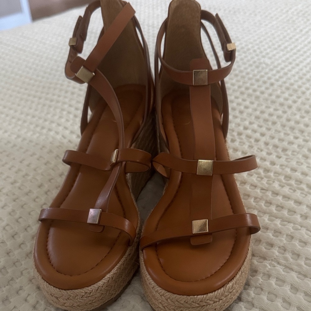 Franco Sarto Tan Espadrille Wedges